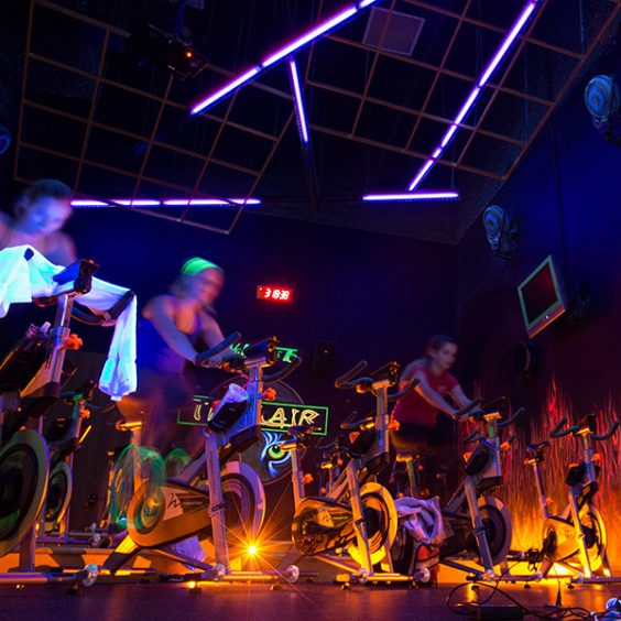Indoor cycling class